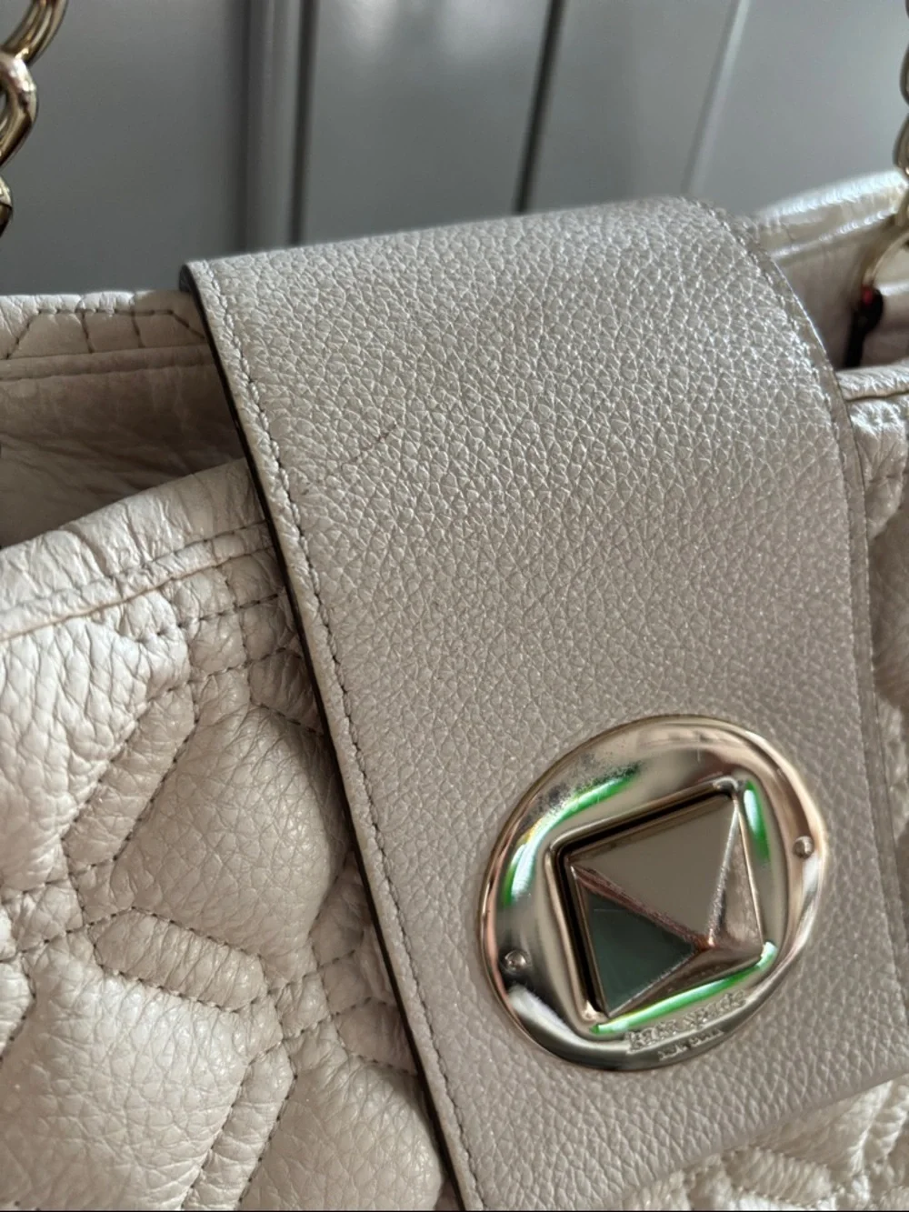Kate Spade Astor Court ELENA Leather Shoulder Bag Tote Bone